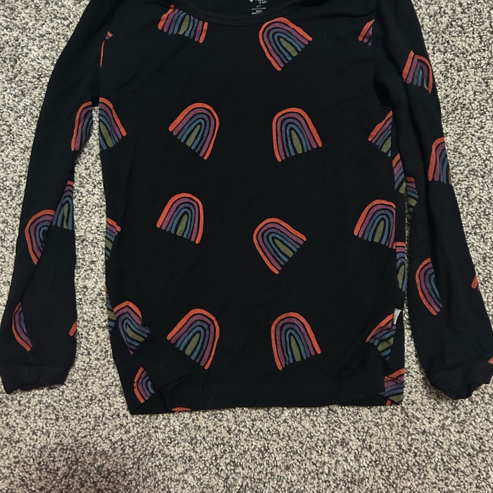 Kyte baby clementine rainbow pajama shirt